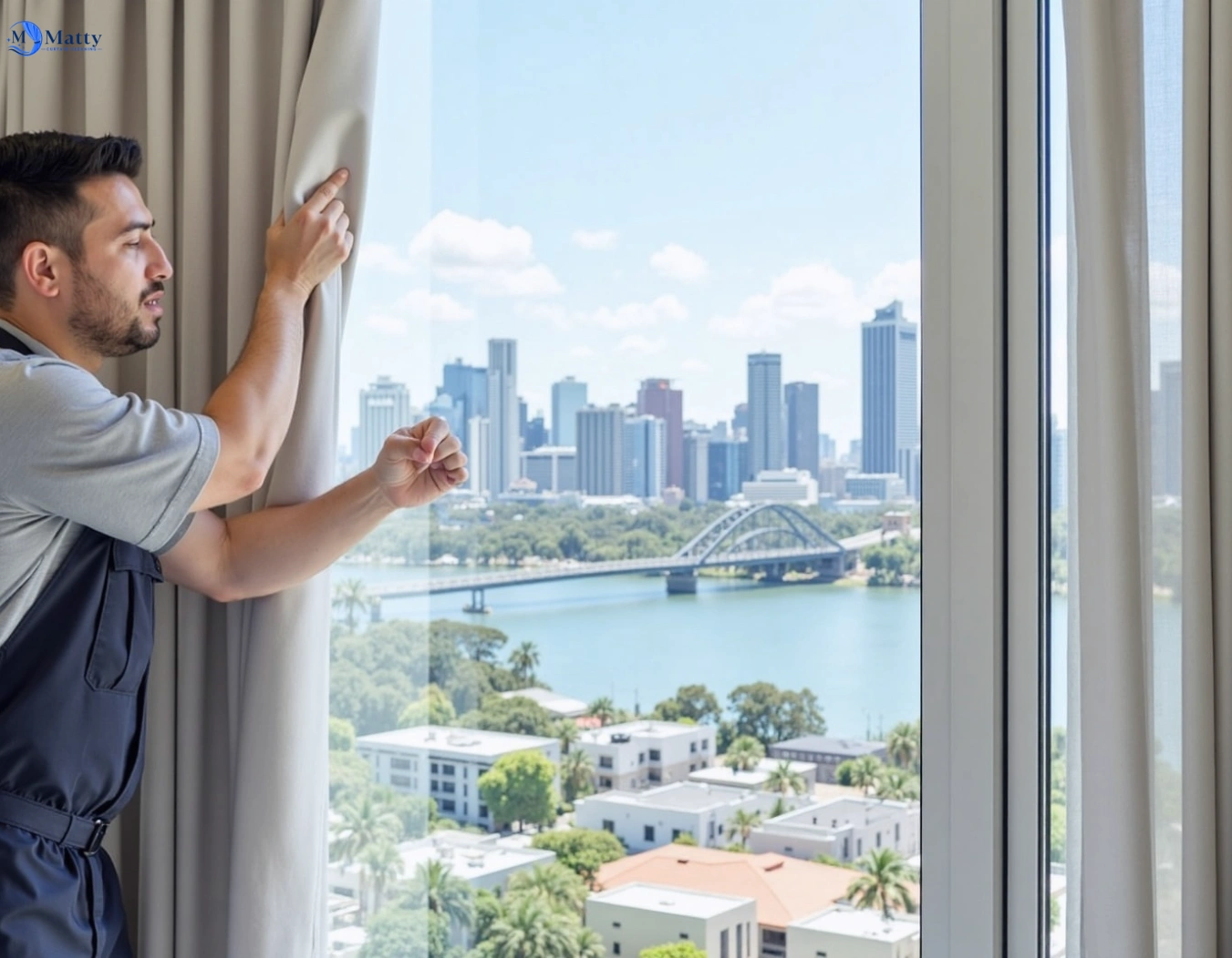 Professional curtain steam cleaning service rocklea QLD by Matty Curtain Cleaning